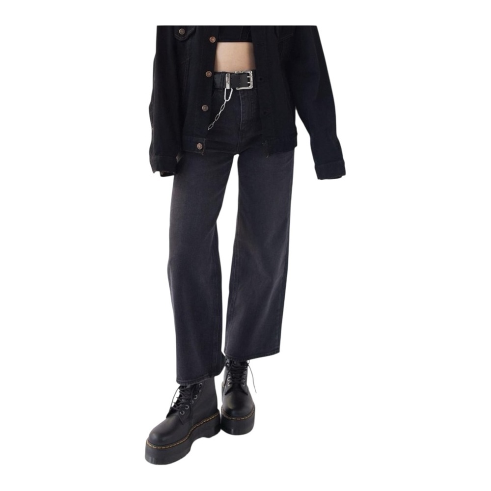 Urban Outfitters BDG High & Wide Leg Black Wash Punk Goth Alt Grunge Jeans